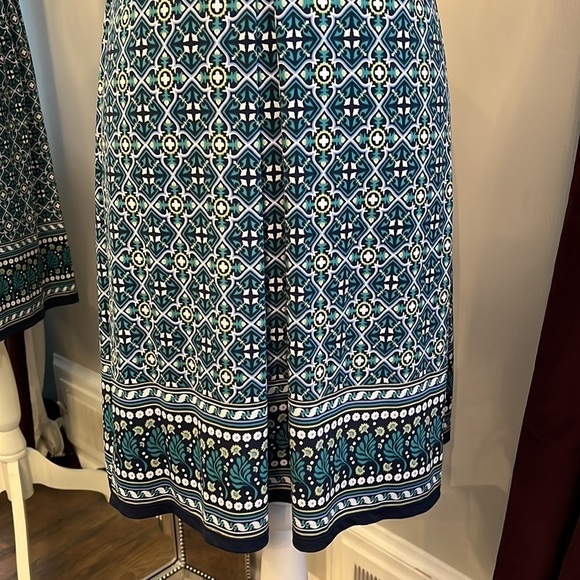 New Without Tags Max Studio Blue and Green VNeck Dress Size Small - Picture 4 of 12